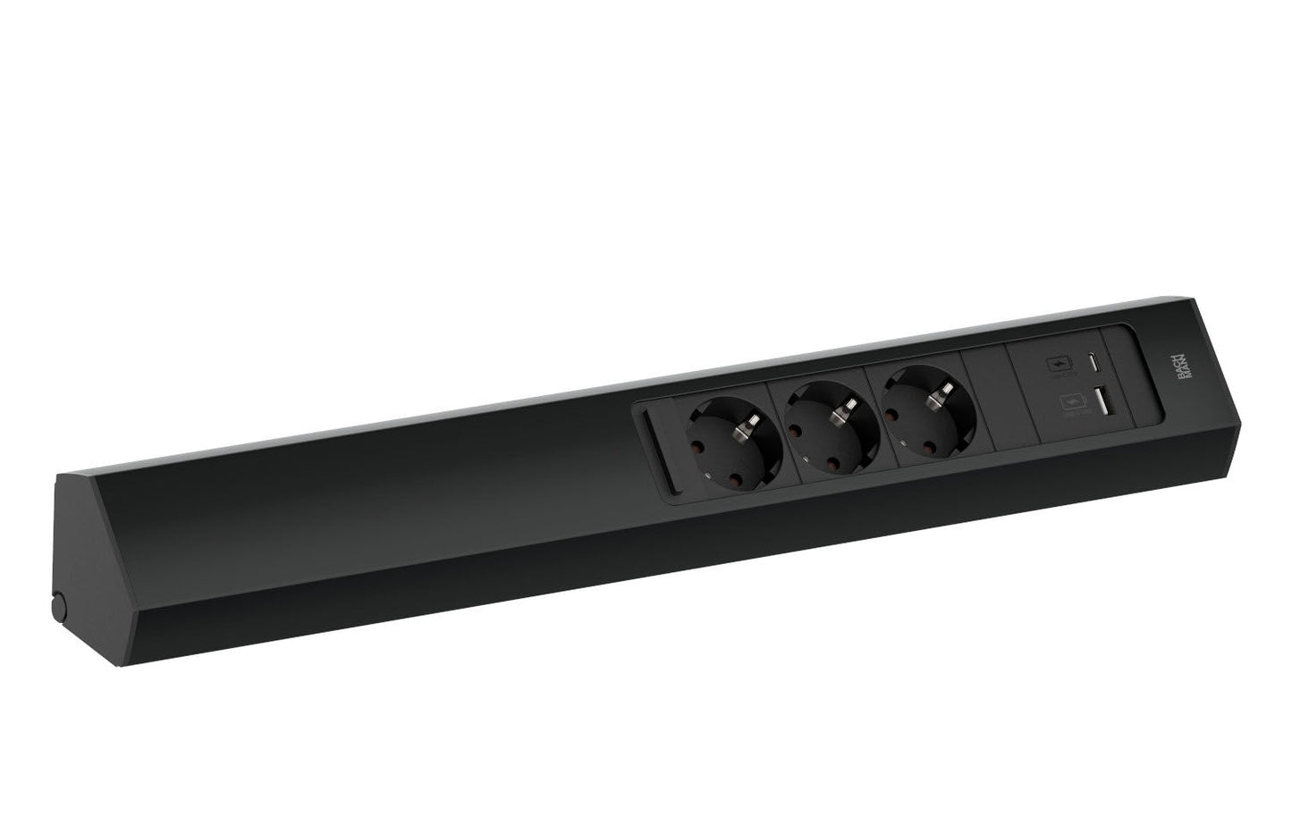 BACHMANN CASIA 2 mit 3 Schuko-Steckdosen und USB A u. C und Teleskopelement / Deutsche Norm / Steckdose