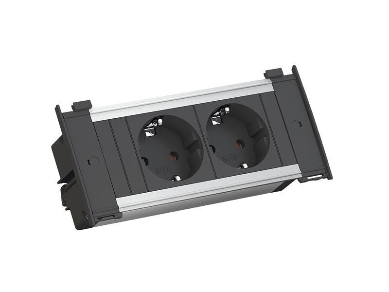 BACHMANN 927.200 KAPSA 2-fach Einbau Steckdose mit Stromzuleitung / Steckdosenleiste / Schukosteckdosen