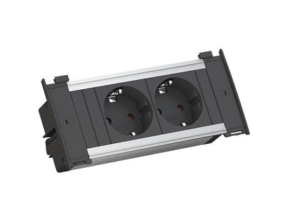 BACHMANN 927.200 KAPSA 2-fach Einbau Steckdose mit Stromzuleitung / Steckdosenleiste / Schukosteckdosen