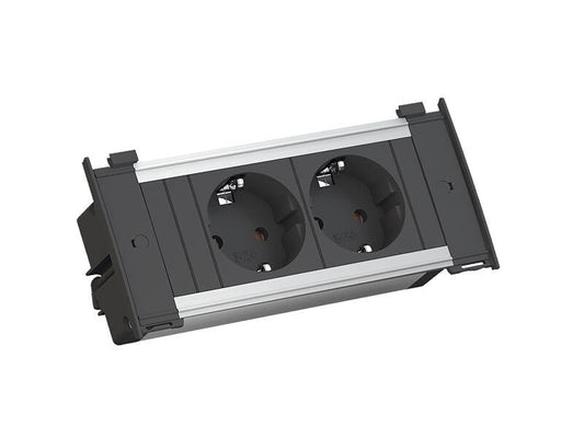 BACHMANN 927.200 KAPSA 2-fach Einbau Steckdose mit Stromzuleitung / Steckdosenleiste / Schukosteckdosen