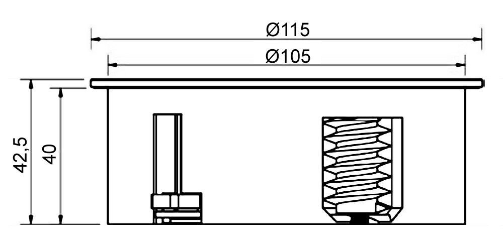 2-fach Steckdose TWIST zum Einbau in Arbeitsplatten / Tischsteckdose / Steckdose / Doppel-Steckdose – Bild 2