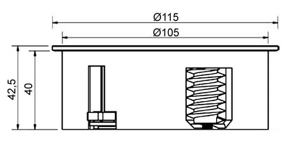 2-fach Steckdose TWIST zum Einbau in Arbeitsplatten / Tischsteckdose / Steckdose / Doppel-Steckdose – Bild 2