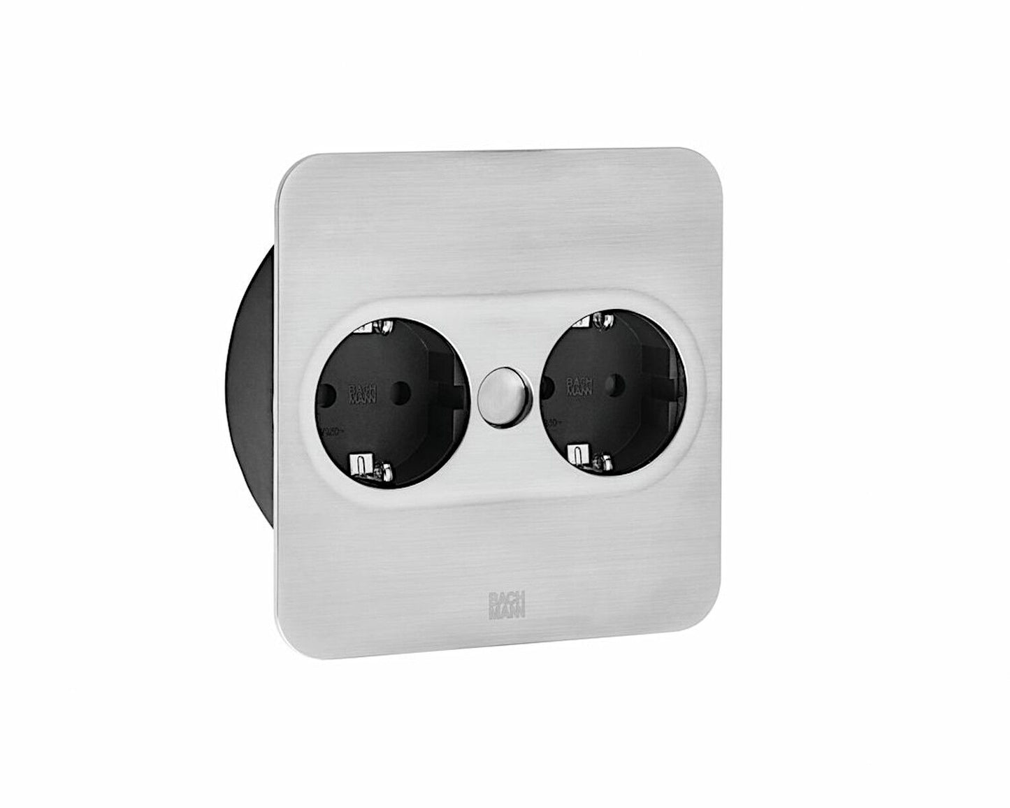 BACHMANN 946.001 TWIST 2 Eckig EDELSTAHL-OPTIK mit 2 Schuko-Steckdosen / Deutsche Norm / BACHMANN / Steckdose – Bild 4