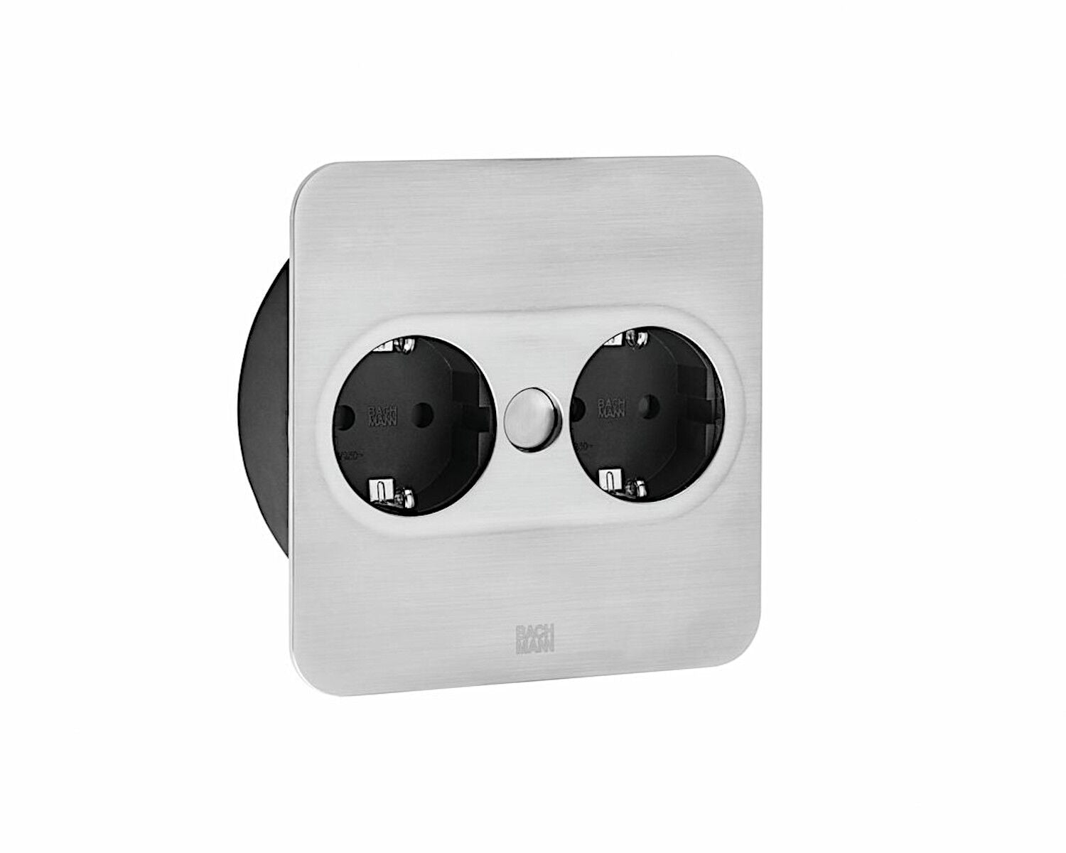BACHMANN 946.001 TWIST 2 Eckig EDELSTAHL-OPTIK mit 2 Schuko-Steckdosen / Deutsche Norm / BACHMANN / Steckdose – Bild 4