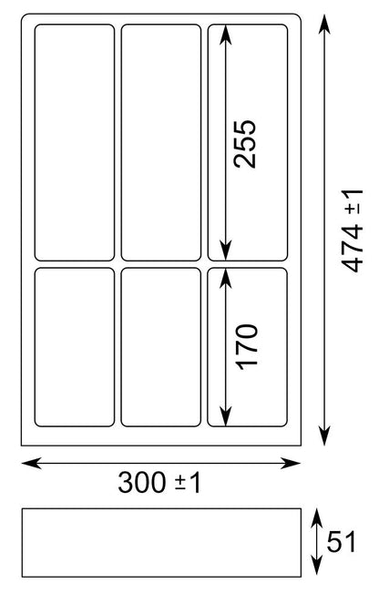 Besteckeinsatz SEPARADO 550 Schiefergrau B 300 x T 474 mm / Besteckkasten / Besteckeinsätze