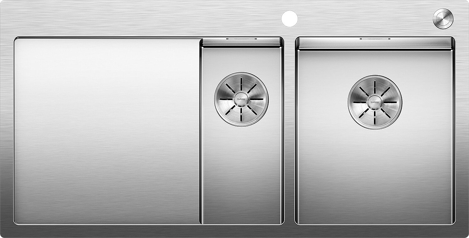 BLANCO Spüle CLARON 6 S-IF Becken rechts Edelstahl mit InFino®-Ventil (PushControl) / Edelstahlbecken