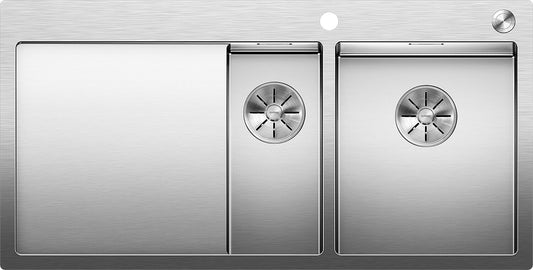 BLANCO Spüle CLARON 6 S-IF Becken rechts Edelstahl mit InFino®-Ventil (PushControl) / Edelstahlbecken