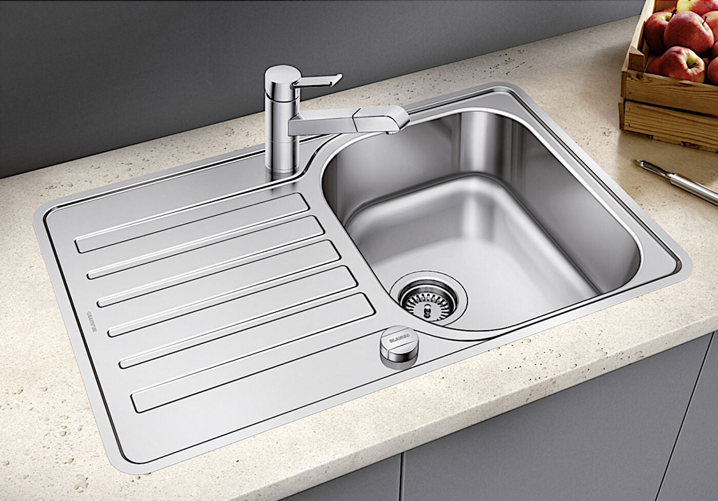 BLANCO Spüle LANTOS 45 S-IF Compact mit Ablauffernbedienung - Drehknopf / ab 45 cm Schrankbreite – Bild 3