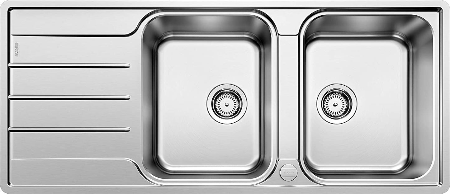 BLANCO 523037 LEMIS 8 S-IF Spüle mit Ablauffernbedienung / Doppelbecken / Auflage