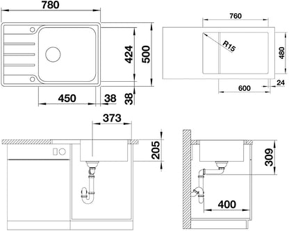 BLANCO Spüle LEMIS XL 6 S-IF Compact mit Ablauffernbedienung / ab 60 cm Schrankbreite – Bild 2