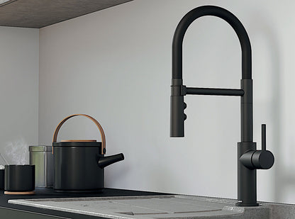 BLANCO 525793 Armatur CATRIS-S Flexo in SCHWARZ matt mit Bedienhebel rechts / Einhebelmischer / Mischbatterie – Bild 4