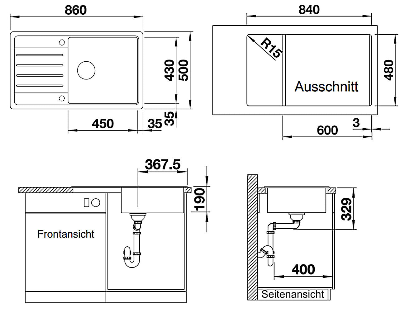 BLANCO 526087 Spüle LEGRA XL 6 S in Schwarz mit XL-Becken / Silgranit – Bild 2