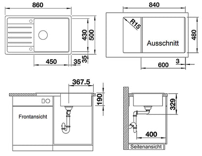 BLANCO 526087 Spüle LEGRA XL 6 S in Schwarz mit XL-Becken / Silgranit – Bild 2