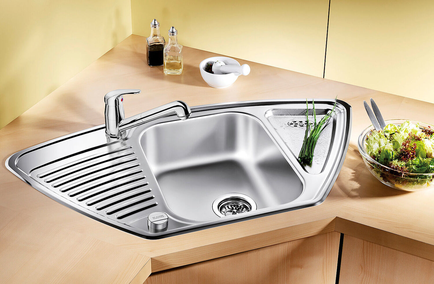 BLANCO 526338 Spüle TIPO 9 E Edelstahl Naturfinish mit Ablauffernbedienung / Edelstahlspüle – Bild 3