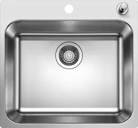 BLANCO Spüle SUPRA 500-IF/A R12 mit Ablauffernbedienung - Zugknopf / ab 60 cm Schrankbreite