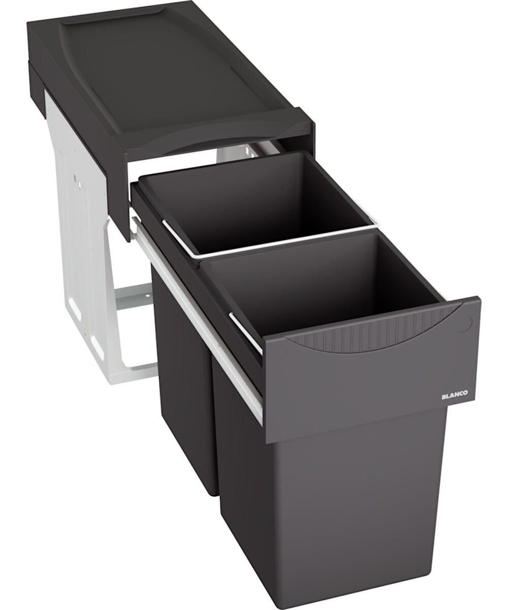 BLANCO BOTTON II zur Bodenmontage mit 30 (2x15) Liter Abfallvolumen für 30 cm Schrankbreite / Abfallsystem