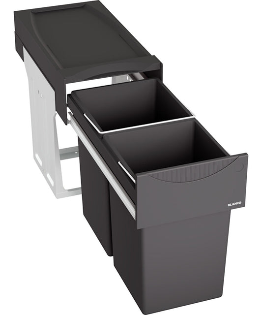 BLANCO BOTTON II zur Bodenmontage mit 30 (2x15) Liter Abfallvolumen für 30 cm Schrankbreite / Abfallsystem