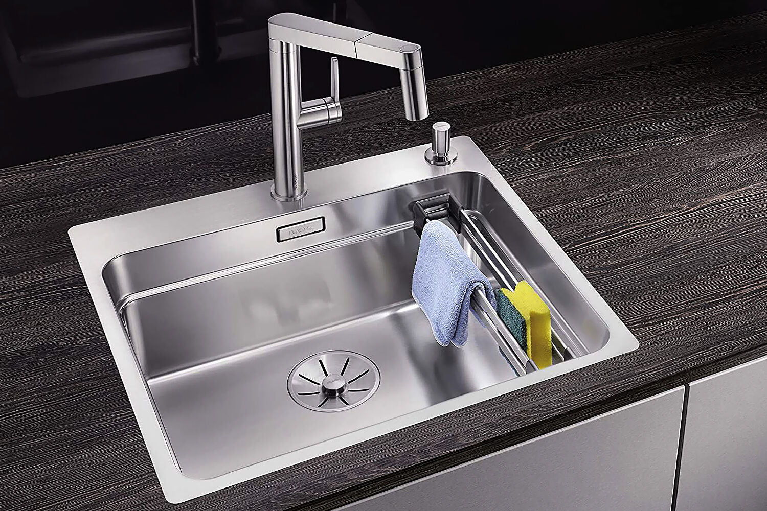 BLANCO 521748 ETAGON 500-IF/A Spüle mit InFino®-Ventil und ETAGON-Schienen / Edelstahlbecken – Bild 9