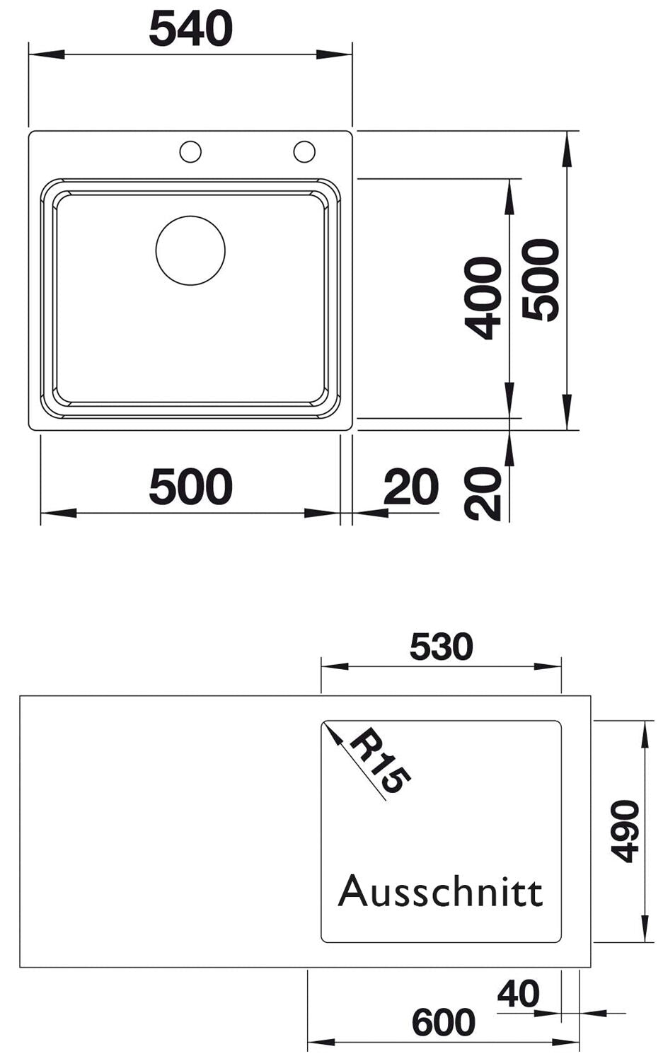 BLANCO 521748 ETAGON 500-IF/A Spüle mit InFino®-Ventil und ETAGON-Schienen / Edelstahlbecken – Bild 2