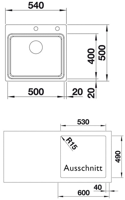 BLANCO 521748 ETAGON 500-IF/A Spüle mit InFino®-Ventil und ETAGON-Schienen / Edelstahlbecken – Bild 2
