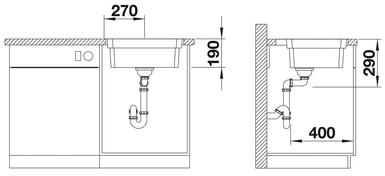 BLANCO 521748 ETAGON 500-IF/A Spüle mit InFino®-Ventil und ETAGON-Schienen / Edelstahlbecken – Bild 3
