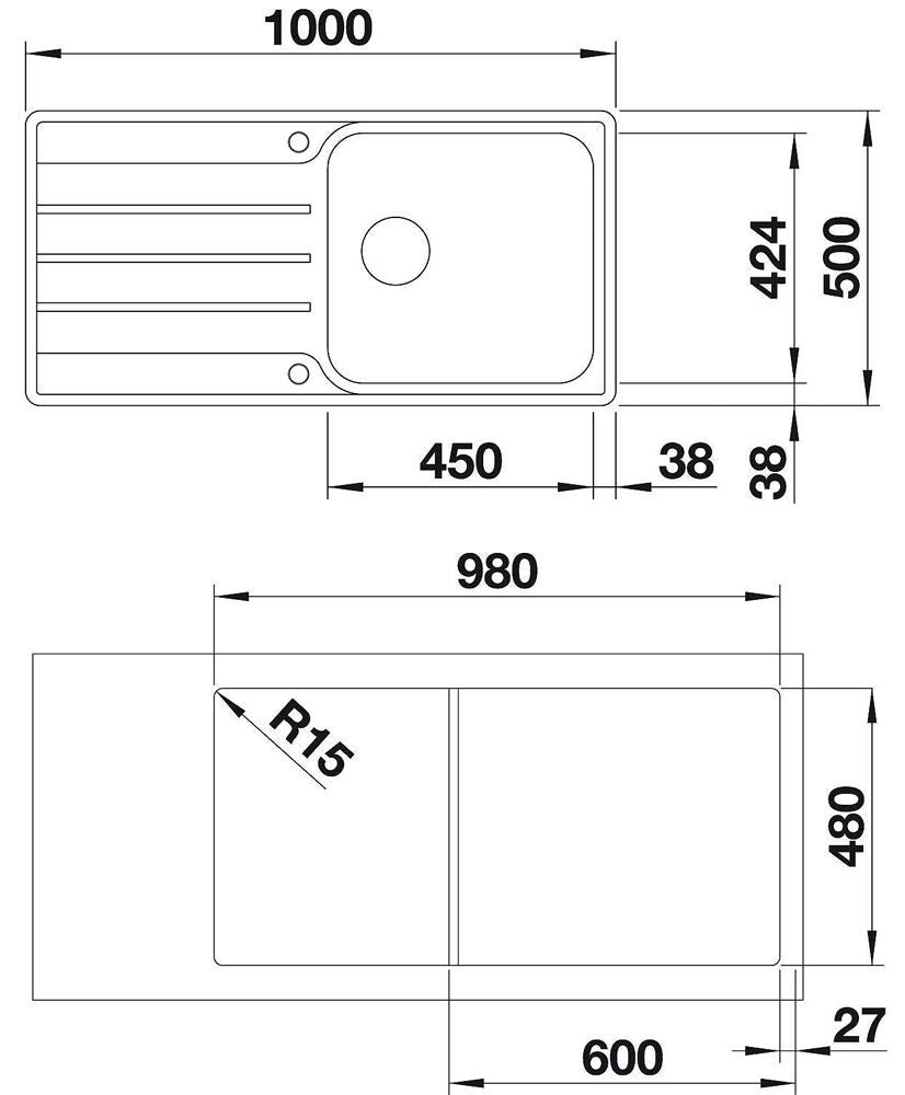 BLANCO 523035 Edelstahlspüle LEMIS XL 6 S-IF mit Excenterbedienung / Auflagespüle / Spüle – Bild 2