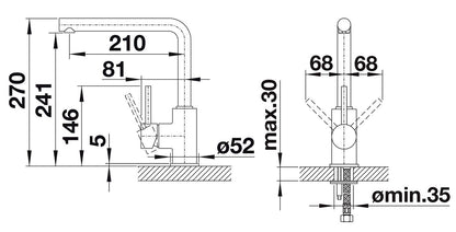 BLANCO 519414 Armatur MILA in CHROM mit Bedienhebel rechts / Einhebelmischer / Mischbatterie – Bild 2