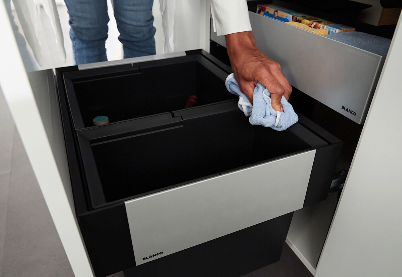 BLANCO 526208 SELECT II 60/2 ORGA Abfallsystem 49 Liter (1x 30 u. 1x 19) für 60 cm Schrankbreite / Frontanbindung – Bild 5