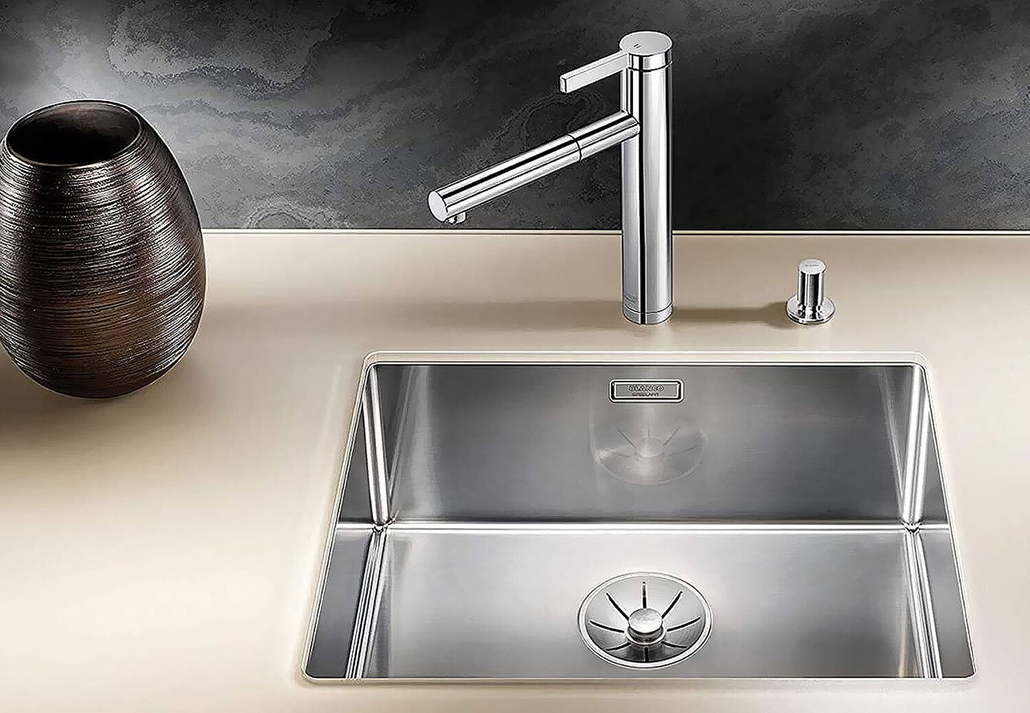 BLANCO Spüle CLARON 500-U Spüle mit InFino®-Ventil / Edelstahlbecken / Unterbau – Bild 3