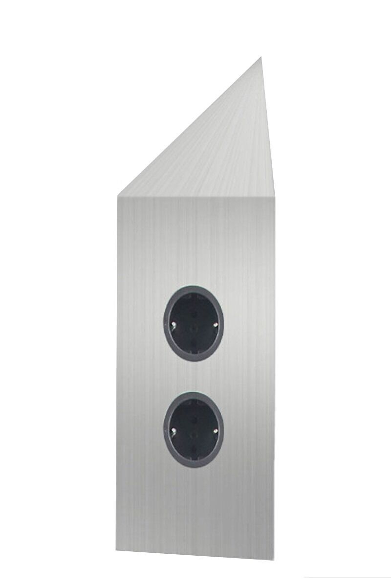 CARESSI Energie-Ecksäule 2ST22P in EDELSTAHL / Mehrfachsteckdose – Bild 3