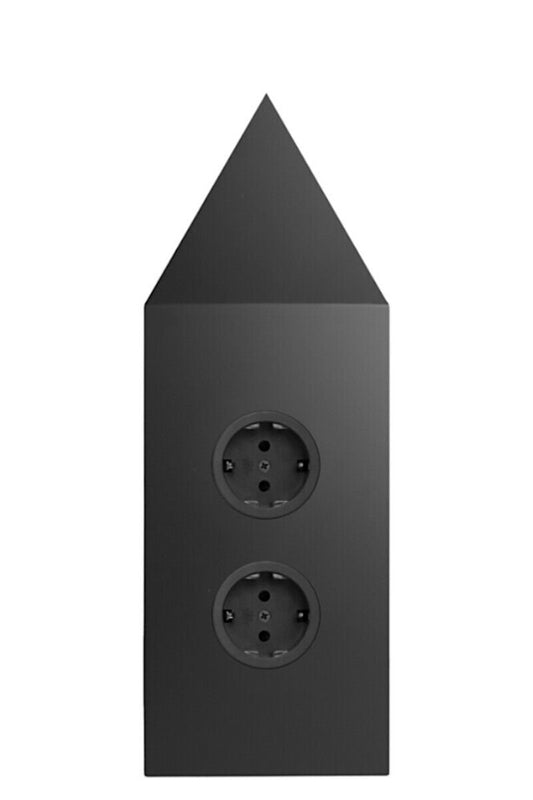 CARESSI Energie-Ecksäule 2ST22P in SCHWARZ / Mehrfachsteckdose