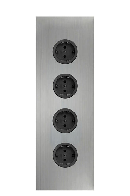 CARESSI 4ST36 Energie-Ecksäule 4-fach in EDELSTAHL / Mehrfachsteckdose
