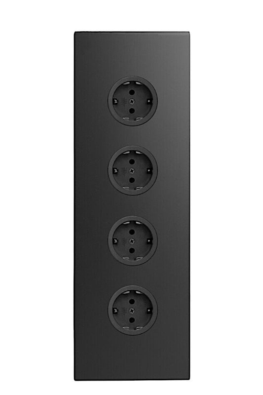 CARESSI 4ST36 Energie-Ecksäule 4-fach in SCHWARZ / Mehrfachsteckdose