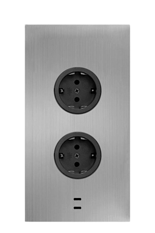 CARESSI Energie-Ecksäule 2ST20/USB EDELSTAHL mit 2x USB-C / Mehrfachsteckdose