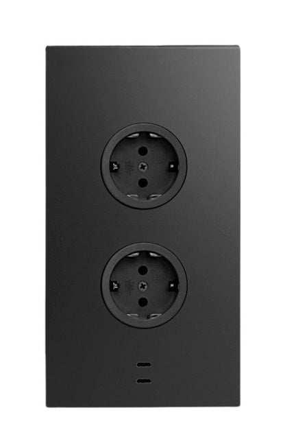 CARESSI Energie-Ecksäule 2ST20/USB SCHWARZ mit 2x USB-C / Mehrfachsteckdose