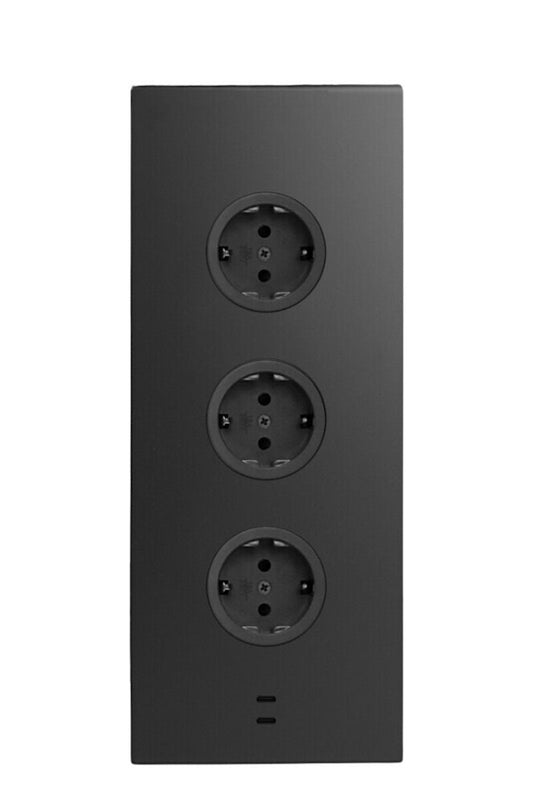 CARESSI Energie-Ecksäule 3ST29/USB SCHWARZ mit zwei USB-C Ports / Mehrfachsteckdose