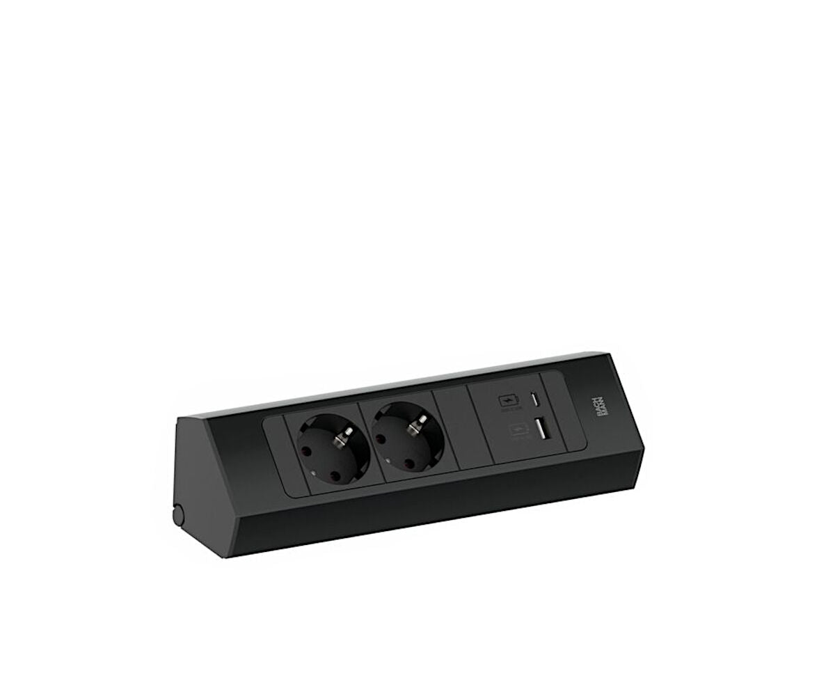 BACHMANN CASIA 2K mit 2 Schuko-Steckdosen und USB A u. C / Deutsche Norm / Steckdose