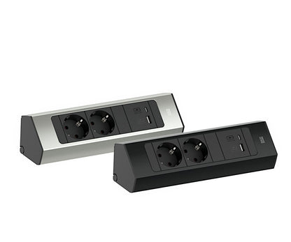 BACHMANN CASIA 2K mit 2 Schuko-Steckdosen und USB A u. C / Deutsche Norm / Steckdose