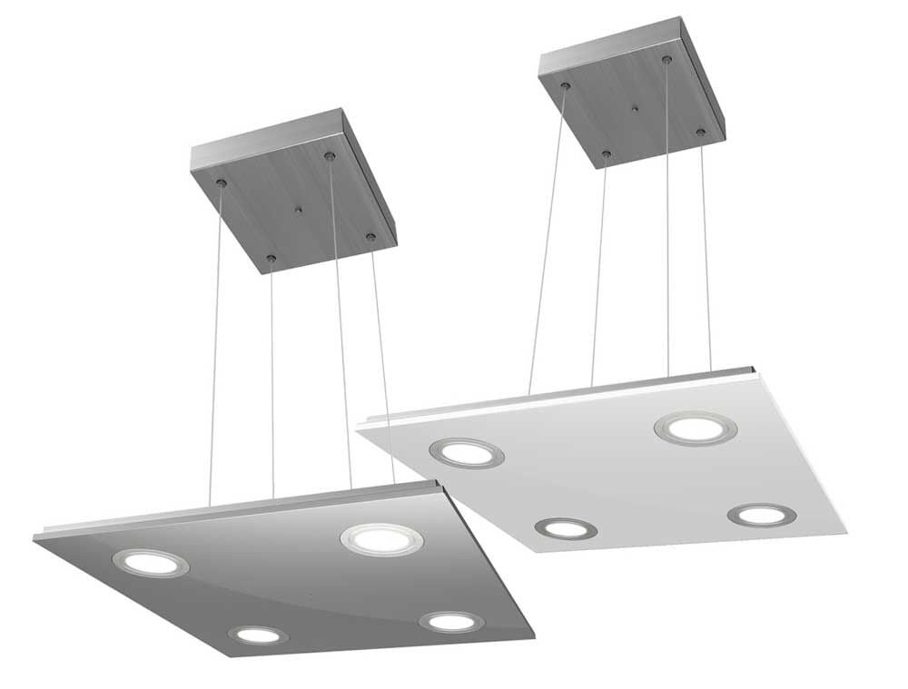 CAVO LED Pendelleuchte mit Edelstahlgehäuse und Acrylglas in weiß oder metallic / Hängeleuchte