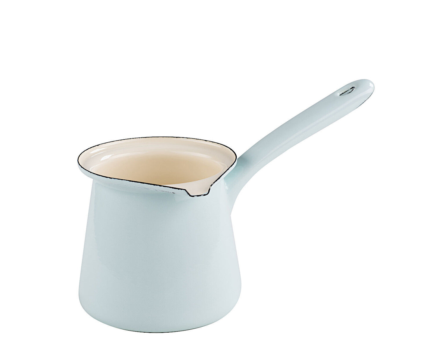 RIESS 0445-006 Kaffeekocher 11 cm, 0,75 L, Emaille, Classic, Türkis / Kaffeebereiter