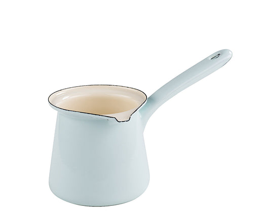 RIESS 0445-006 Kaffeekocher 11 cm, 0,75 L, Emaille, Classic, Türkis / Kaffeebereiter