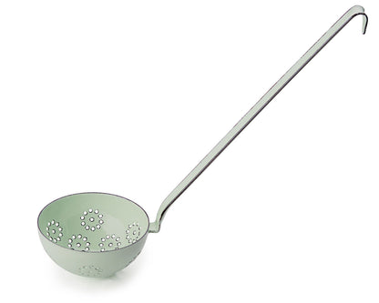 RIESS 0310-006 Schaumlöffel Kelle 9 cm Durchmesser, Emaille, nilgrün