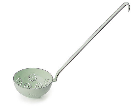 RIESS 0310-006 Schaumlöffel Kelle 9 cm Durchmesser, Emaille, nilgrün