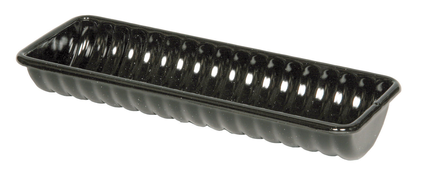 RIESS 0637-022 Rehrückenform 30 x 10 cm, Emaille, Profibäcker, Schwarz / Kuchenform
