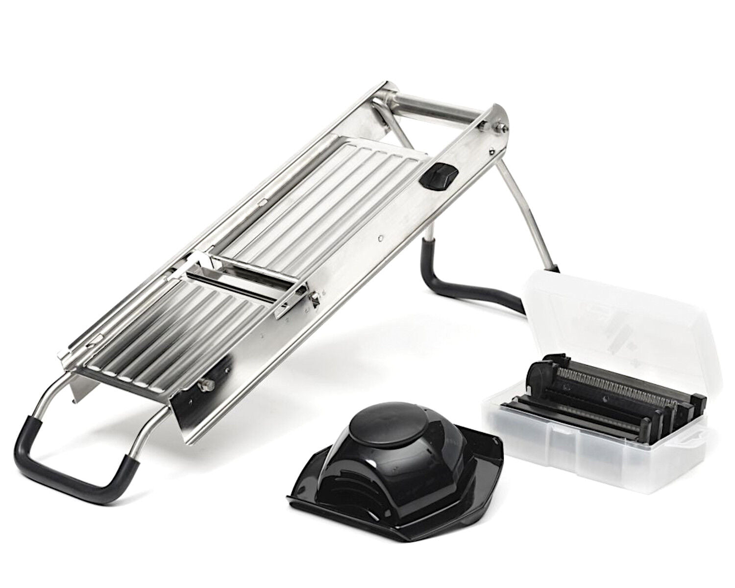 COMAS MANDOLINE CORTE aus Edelstahl 201 mit diversen Klingen und Restehalter / Hobel