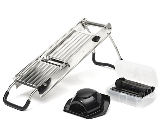 COMAS MANDOLINE CORTE aus Edelstahl 201 mit diversen Klingen und Restehalter / Hobel