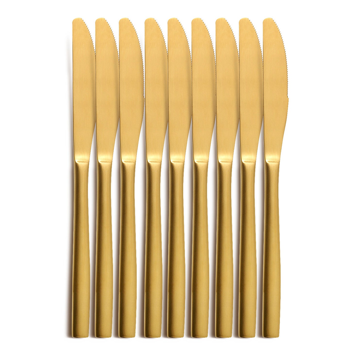 10er SET COMAS 6096 Tafelmesser BARCELONA GOLD Edelstahl 18/10 / PVD-Beschichtung / Gold-Finish