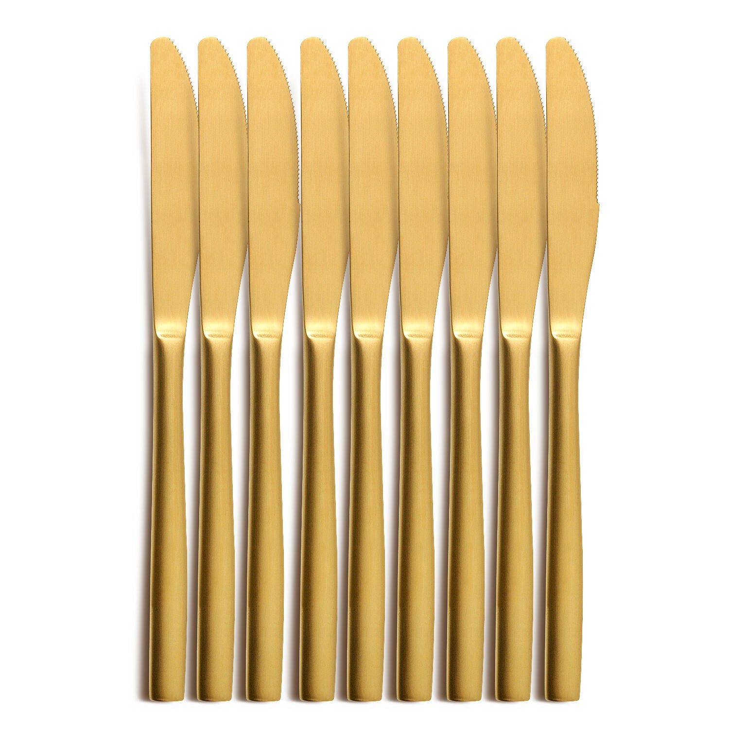 10er SET COMAS 6096 Tafelmesser BARCELONA GOLD Edelstahl 18/10 / PVD-Beschichtung / Gold-Finish
