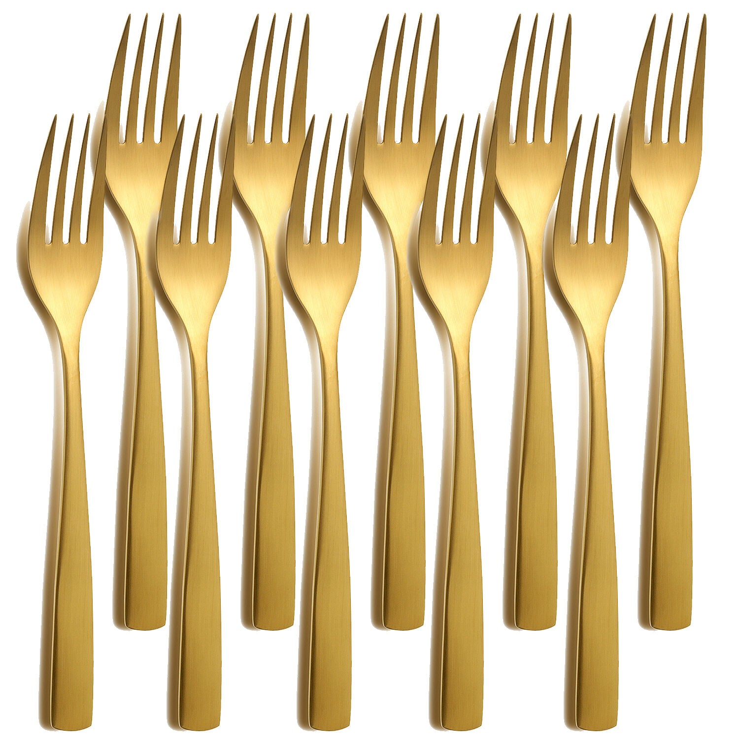 10er SET COMAS 6098 Tafelgabel BARCELONA GOLD Edelstahl 18/10 / PVD-Beschichtung / Gold-Finish
