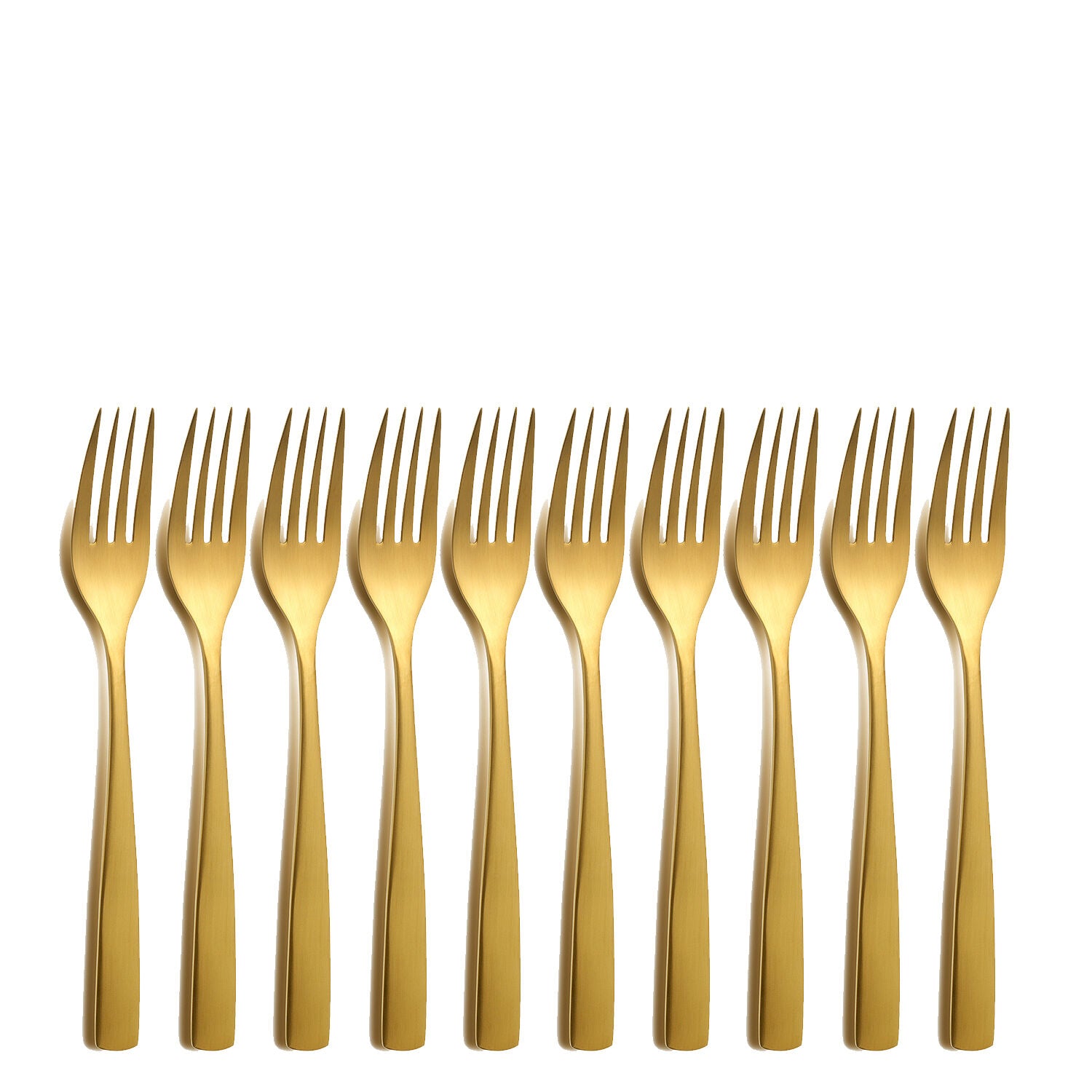 10er SET COMAS 6099 Kuchengabel BARCELONA GOLD Edelstahl 18/10 / PVD-Beschichtung / Gold-Finish